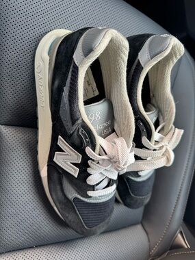 New Balance Black and White Kids' 998 Sneakers